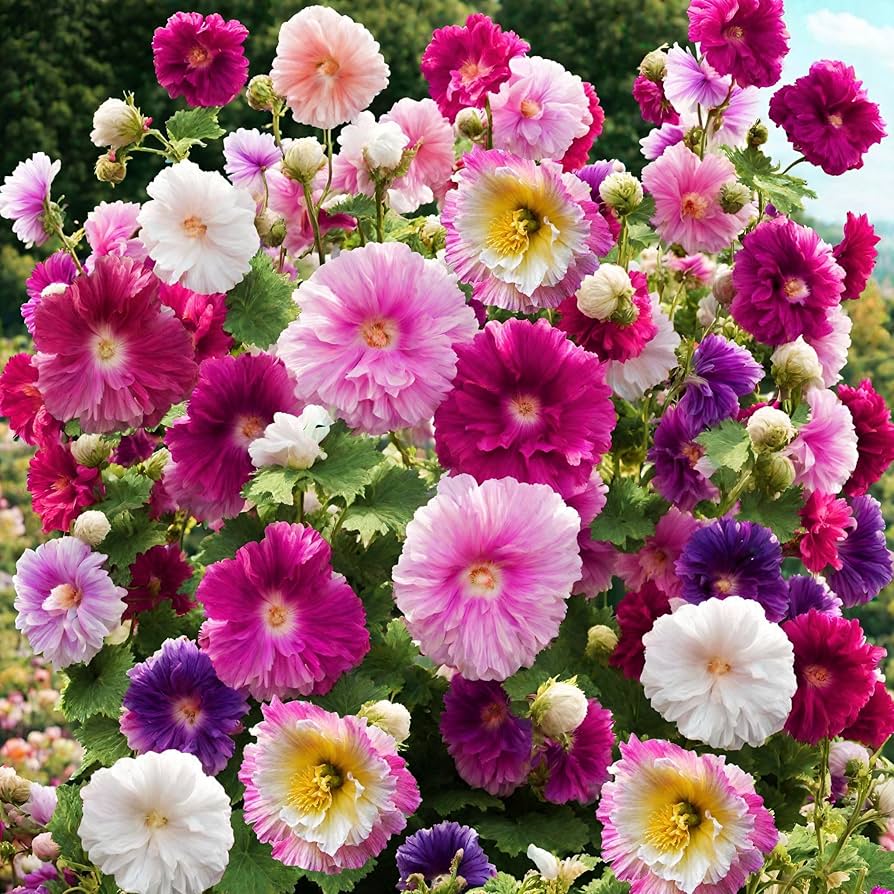Mixed Alcea Flower seeds for Planting Low Maintenance Heirloom & GMO Free Seeds for Home Garden
Sale seeds for home garden planting