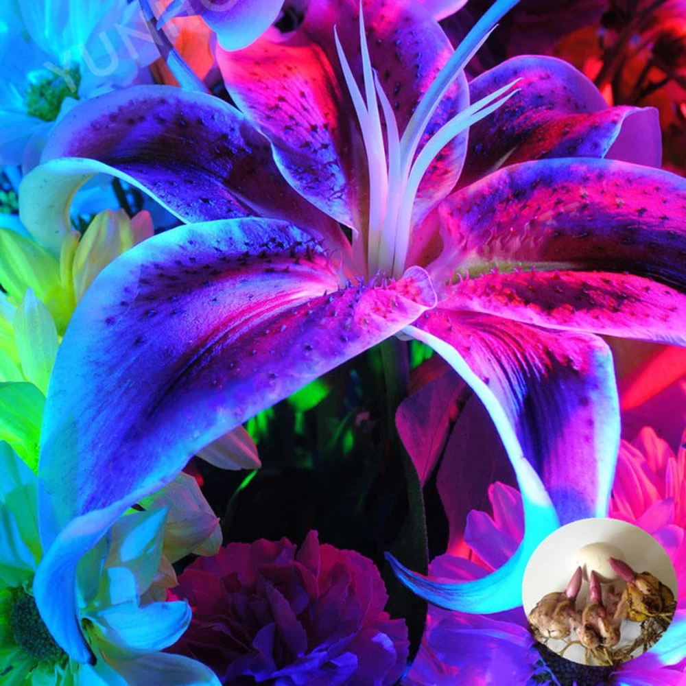 Semillas de flores de lirio azul