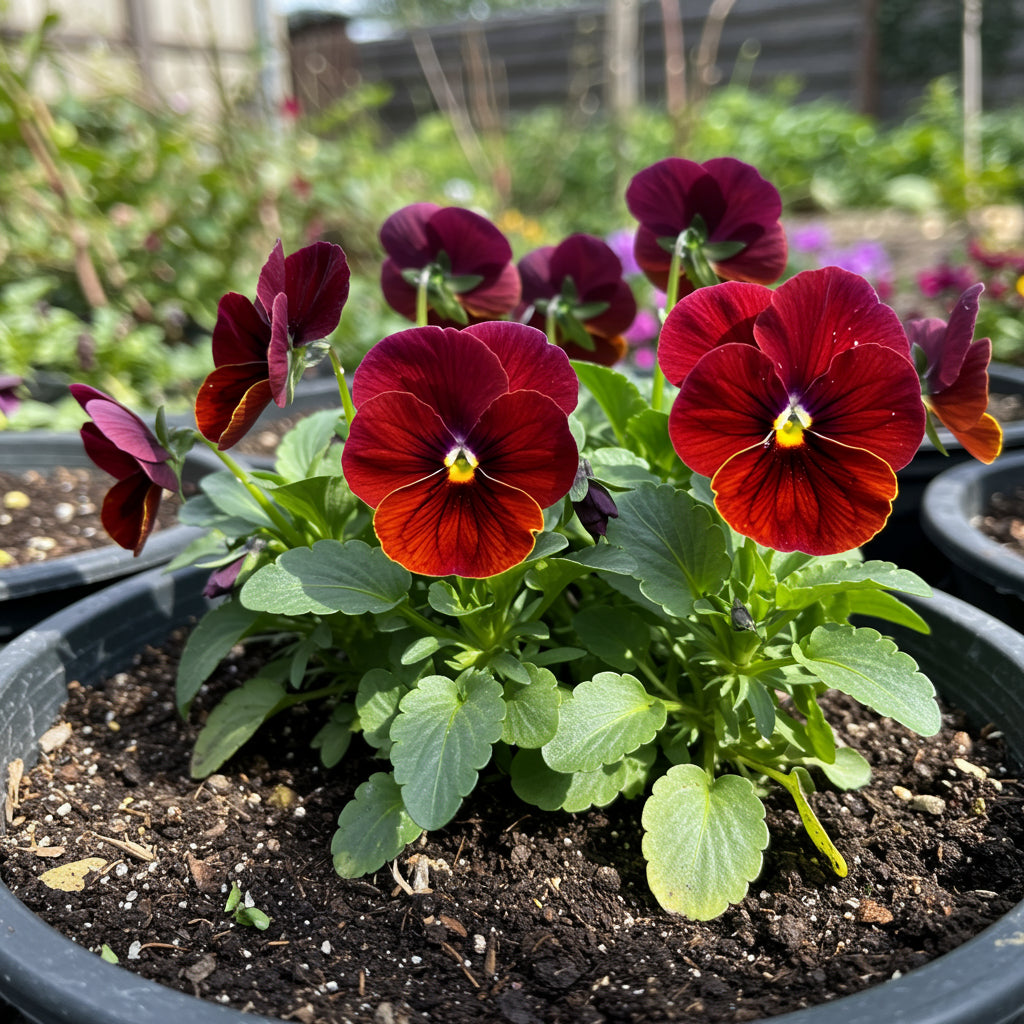 Buy Burgundy Pansy Flower Seeds for Easy Planting – Pure Asia Seeds