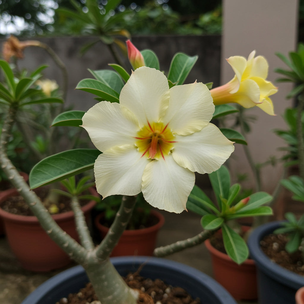 Light Lemon Adenium Flower Seeds for Vibrant Planting