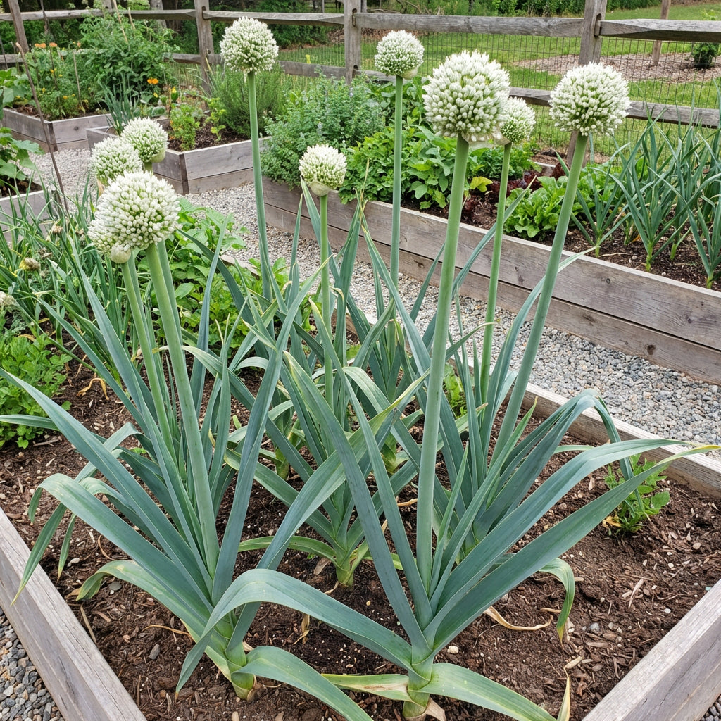 Elephant Garlic Seeds (Allium ampeloprasum) – White Large Clove Variety
