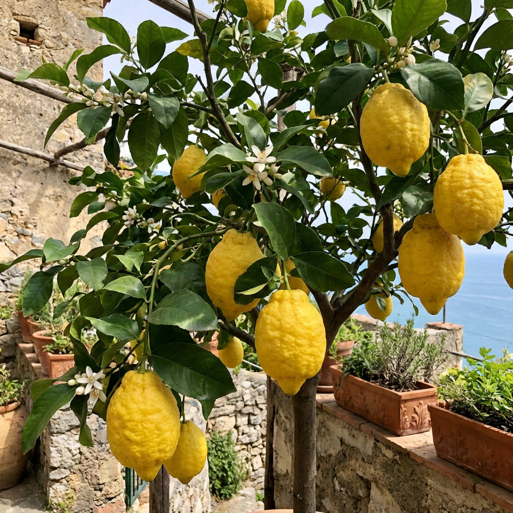 Italian Amalfi Lemon Seeds ( Citrus limon ) – Traditional Mediterranean Fruit Variety for Home Gardens
