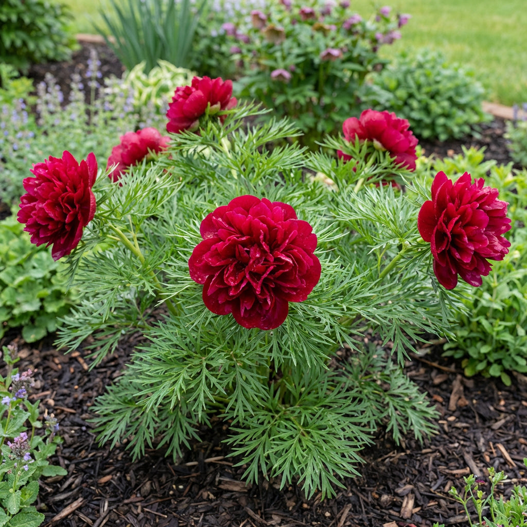 Double Flowering Fernleaf Peony for Spring Garden Planting