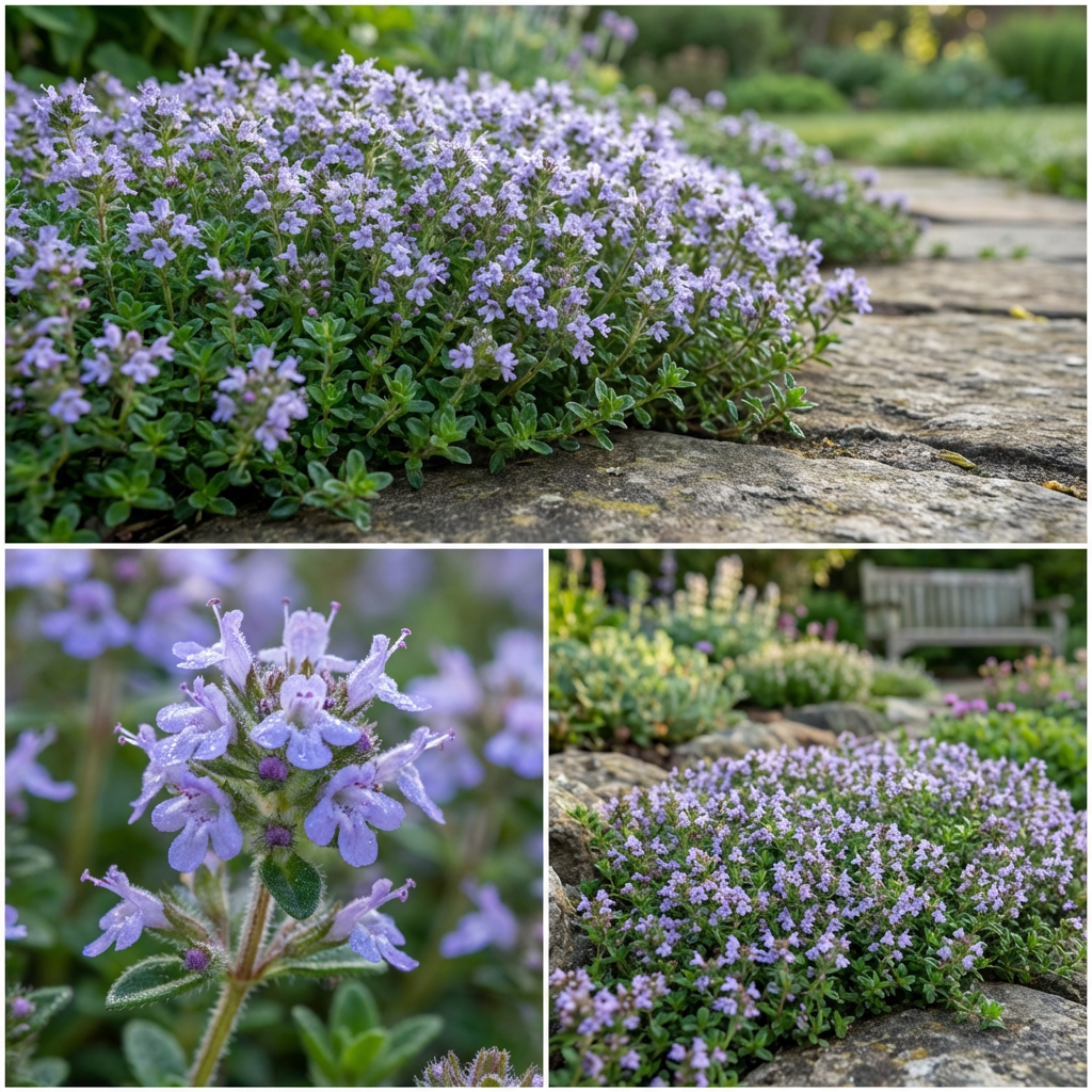 Blue Creeping Thyme Flower Seeds ( Thymus serpyllum ) – Heirloom Non-GMO Garden Ground Cover