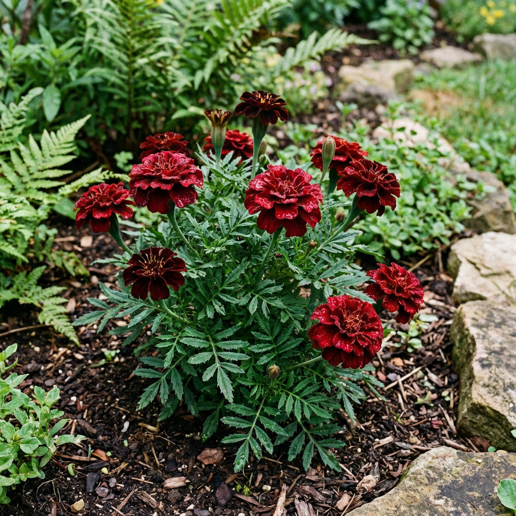 Dark Red Marigold Flower Seeds for Planting  Heirloom Garden Variety   Pure Asia Seeds