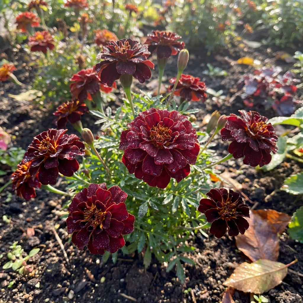 Dark Red Marigold Flower Seeds for Planting – Heirloom, Non-GMO, Organ –  Pure Asia Seeds
