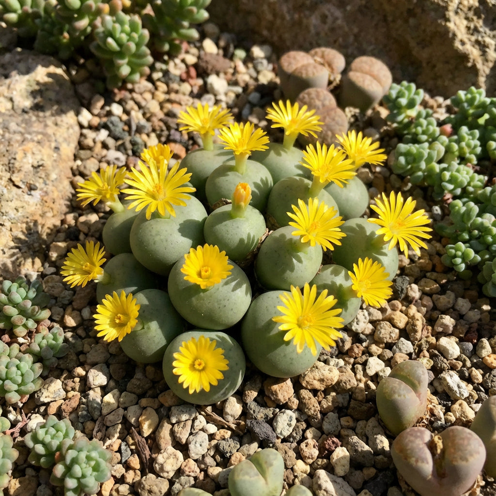 黄色のコノフィツム花の種を購入 独特で小さな花を咲かせる種 – Pure