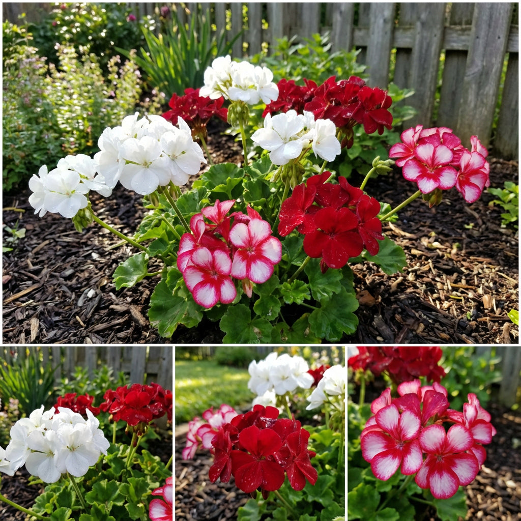 White and Red Geranium Flower Seeds for Stunning Garden Displays