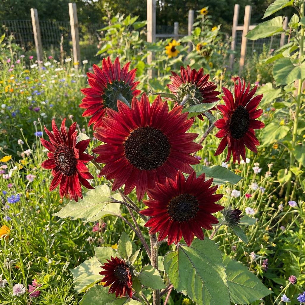 Red Sunflower Seeds for Planting - Vibrant Garden Blooms
