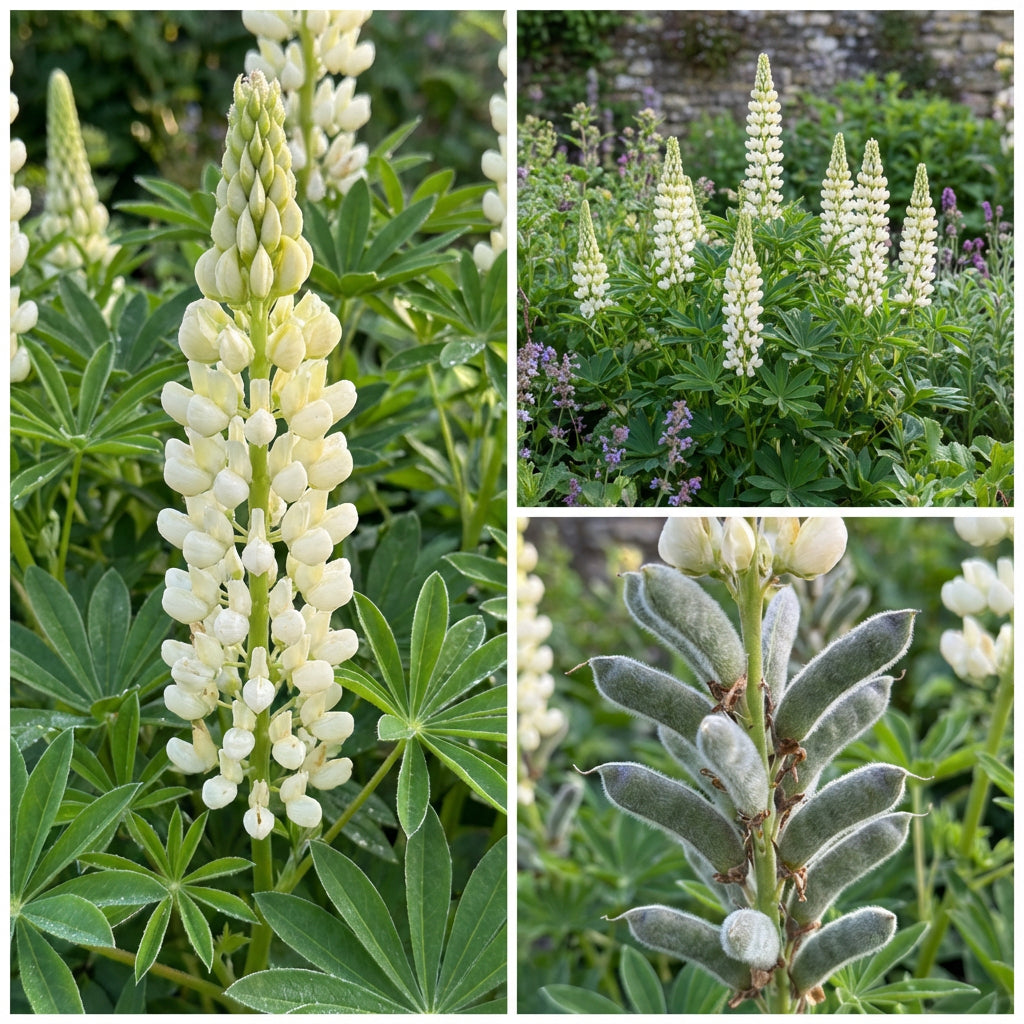 White Lupine Flower Seeds for Planting Seed for Lush, Elegant Blooms Ideal for Enhancing Garden Beauty