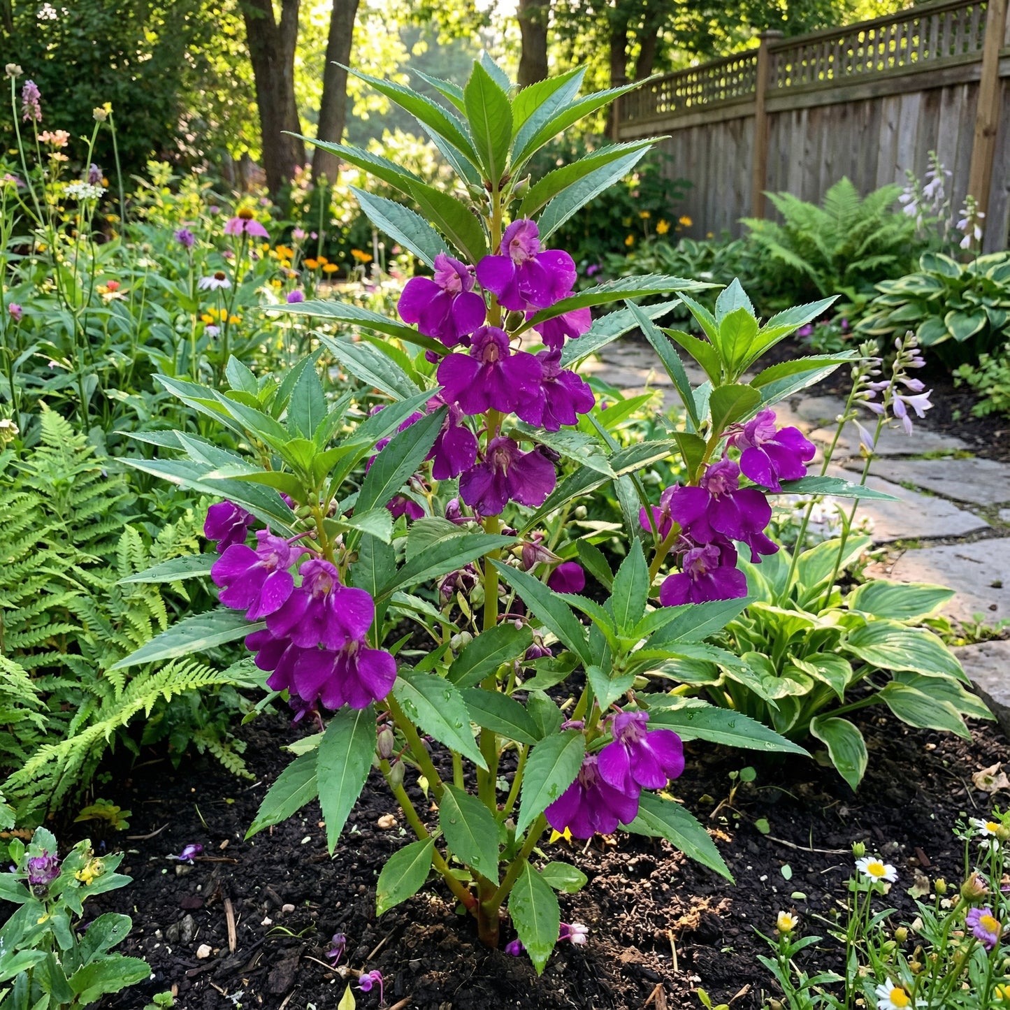 Purple Impatiens Balsamina Flower Seeds for Easy Planting