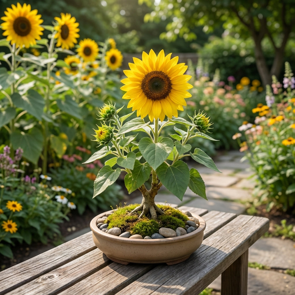 Sunflower Bonsai Planting Flower Seeds Black
