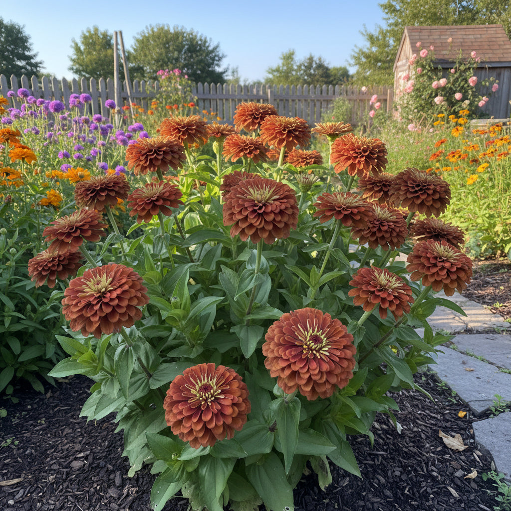 Zinnia Seeds in Rich Brown Red Shades to Add Warmth to Your Space