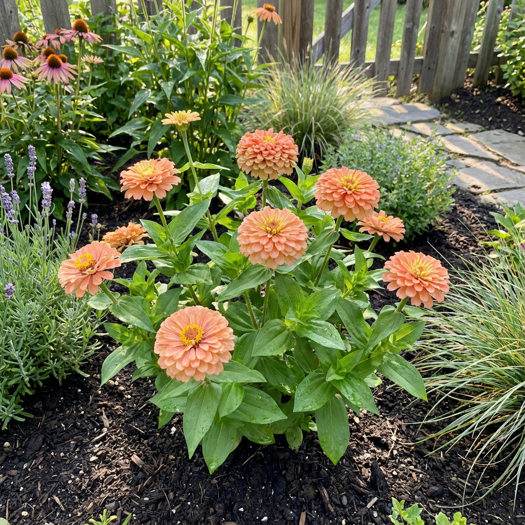 Zinnia Flower Seeds - Light Orange Blooms for Vibrant Garden Displays