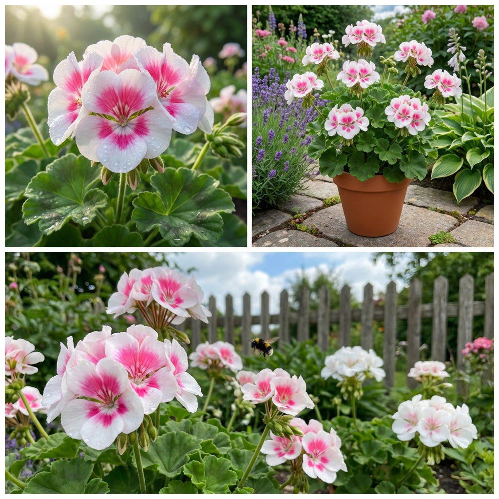 White Pink Geranium Flower Seeds for Planting Seed for Beautiful Blooms, Perfect for Garden Décor and Easy Growth