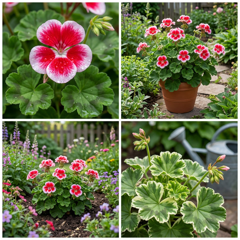 Red White Univalve Geranium Flower Seeds