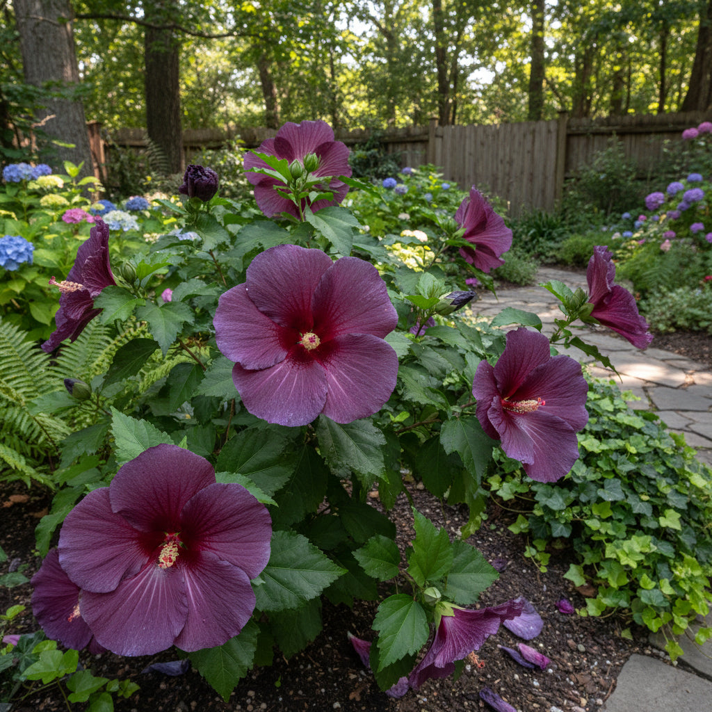Semillas de flor de hibisco púrpura oscuro para plantar
