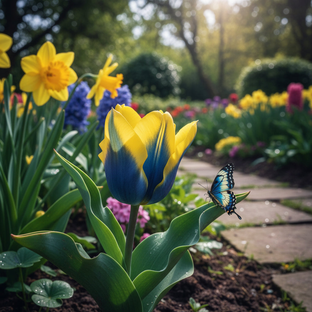 Blaue und gelbe Tulpenblumensamen zum Pflanzen