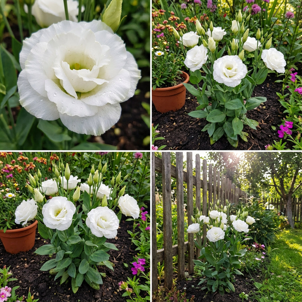 Eustoma Flower Seeds for Planting - White Blooming Annuals for Beautiful Gardens