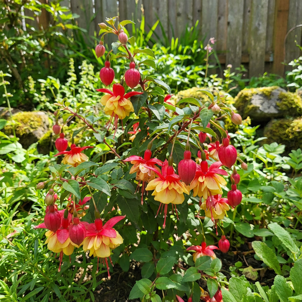 Double Petals Fuchsia Seeds - Yellow Red Blooms for Planting