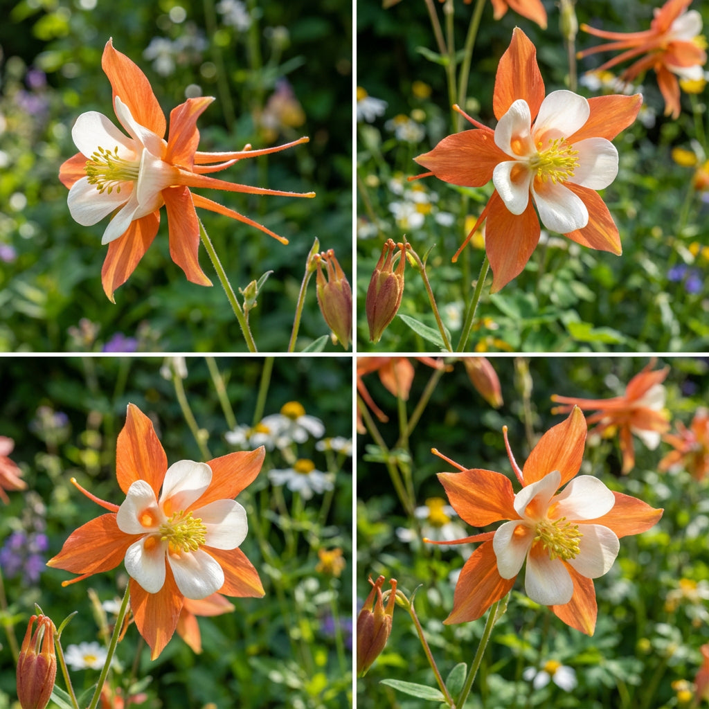 Vibrant Aquilegia Flower Seeds in Orange and White for Striking Displays