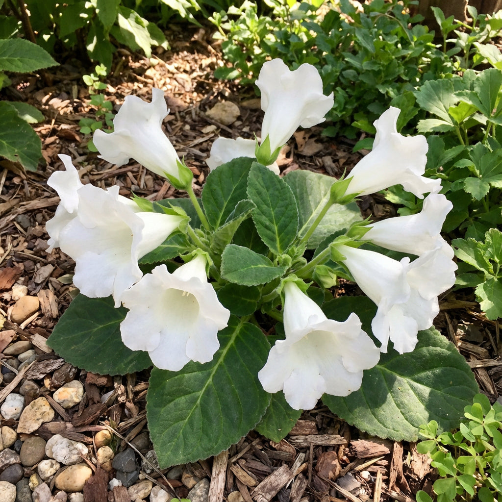 White Sinningia Gloxinia Flower Seeds for Serene Garden Spaces Seed for Delightful Floral Arrangements