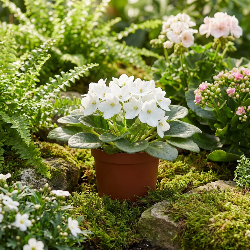Saintpaulia Flower Seeds White for Planting Seed for Elegant Indoor and Outdoor Blooms, Perfect for Garden and Home Décor