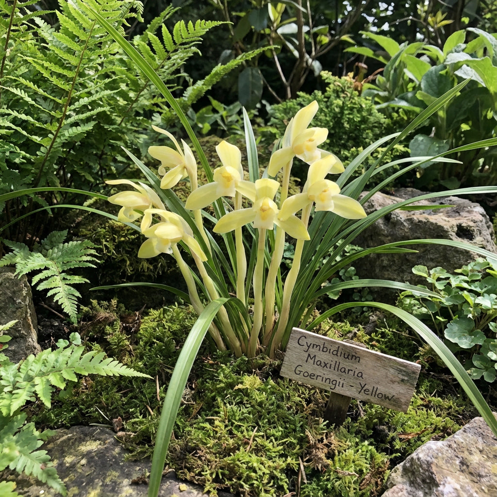 Cymbidium Maxillaria Goeringii Pflanzensamen für gelbe Bepflanzung – Samen für lebendige weiße Blüten in Ihrem Garten