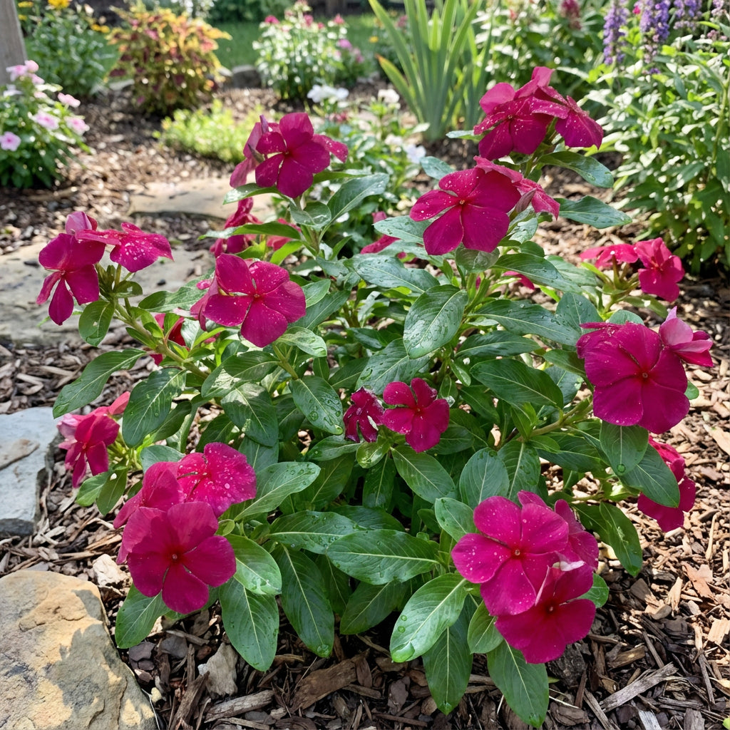 periwinkle flower seeds periwinkle-vinca-flowers-seeds-dark-pink-planting-100-pcs – Pure Asia Seeds