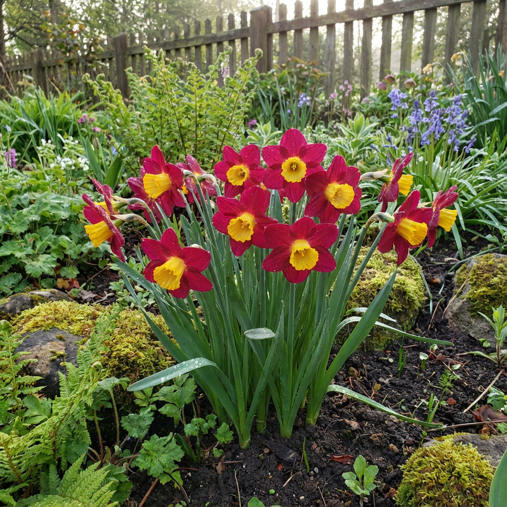 Lebhafte Rote Narzissensamen zum Pflanzen – Atemberaubende Gartengestaltung