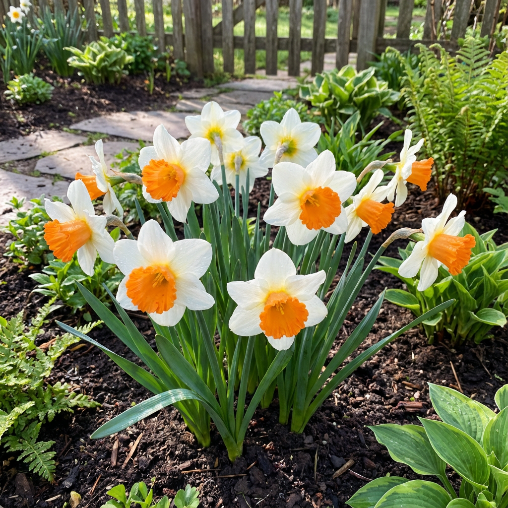 Semillas de Narcisos Vivos - Naranja y Blanco para Plantar en Primavera