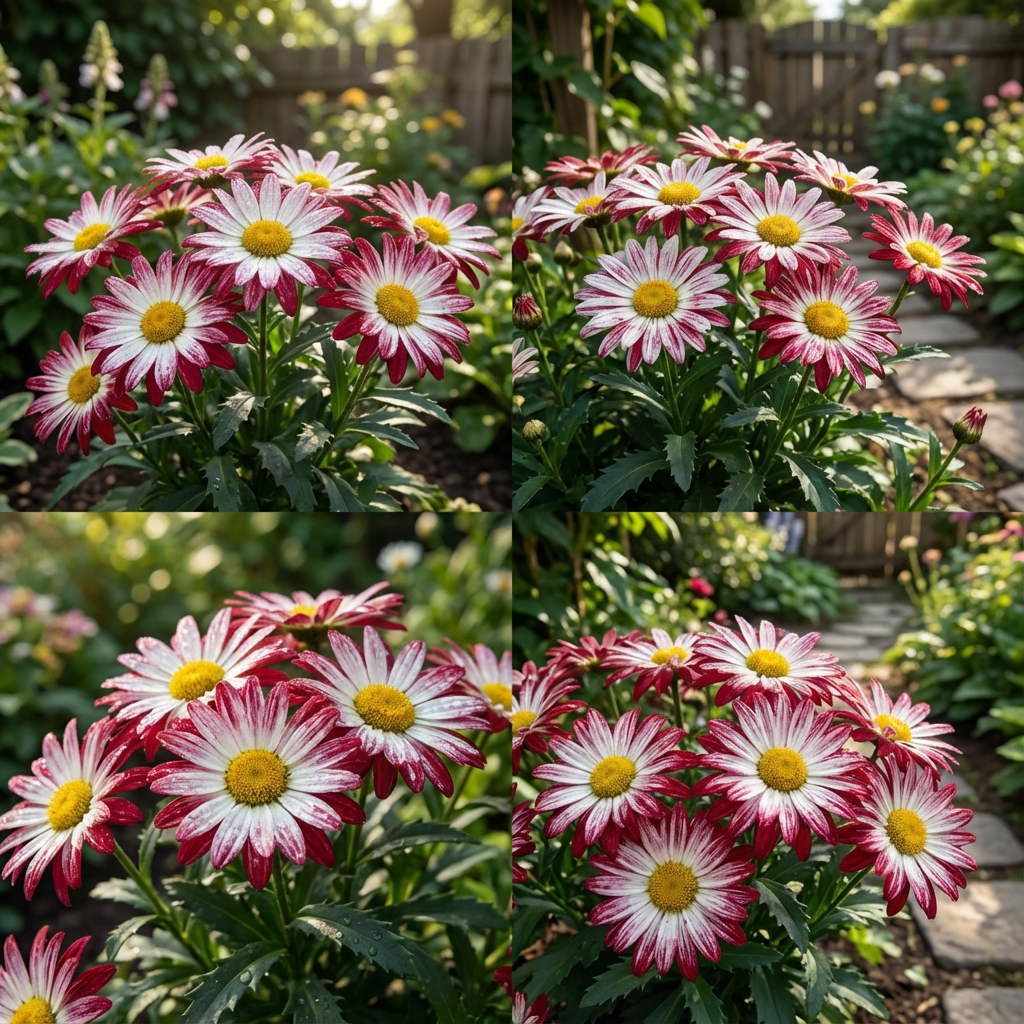 Semillas de flor de margarita Shasta roja y blanca