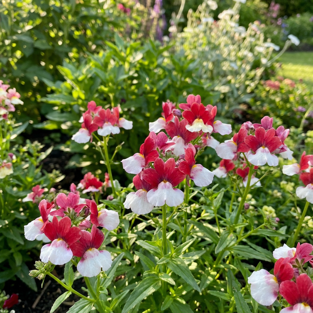 Red White Nemesia Strumosa Flowering Seeds for Gardening and Planting