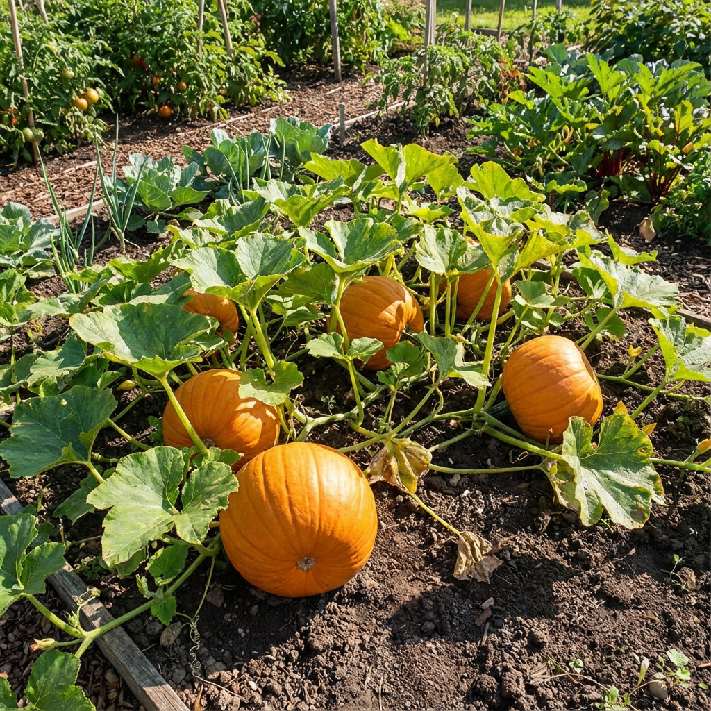 Pumpkin Seeds for Planting Cucurbita Pepo Mooregold organic vegetable patch farm plot
