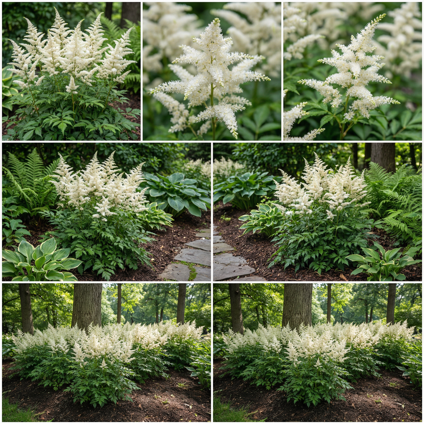 Graines élégantes de fleurs d'astilbe blanches pour la plantation