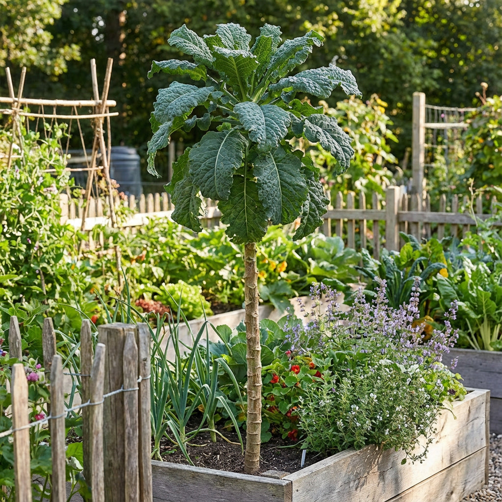 Green Walking Stick Kale Tree Seeds for Easy Planting