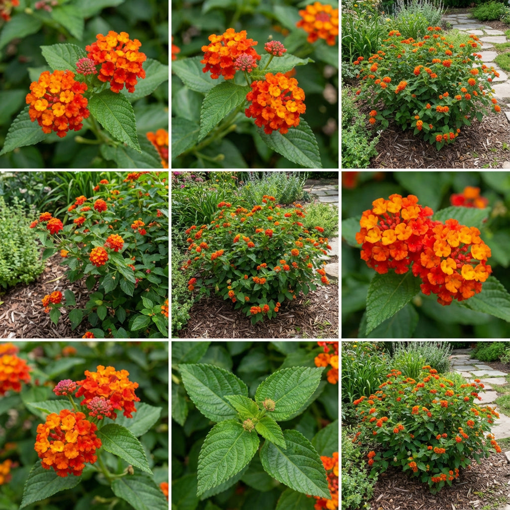 Orange Red Lantana Flower Planting Seeds - Vibrant and Resilient Garden Blooms