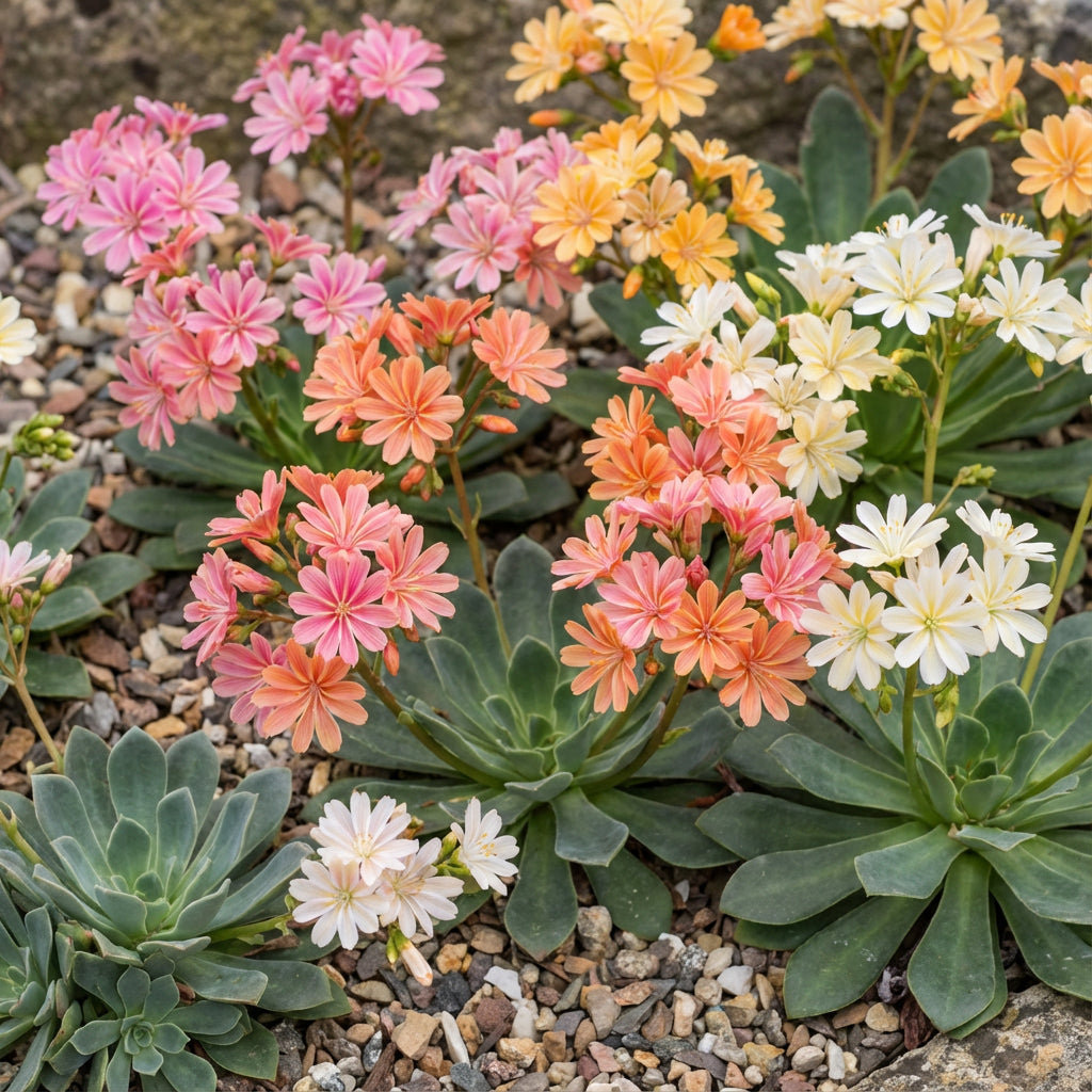 Mixed Lewisia Flower Planting Seeds - Vibrant Perennial Blooms for Beautiful Gardens