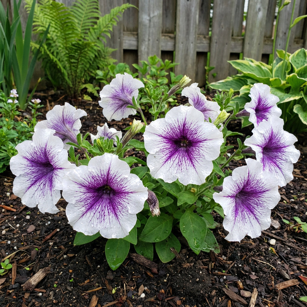 Graines de fleurs de pétunia pour plantation blanc violet - Parfait pour un décor vif et unique
