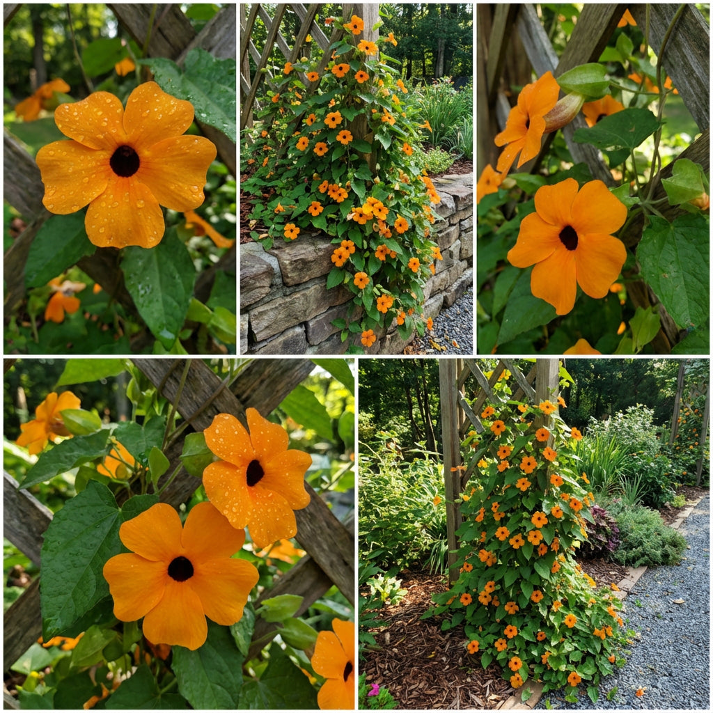 Orange Thunbergia Flower Planting Seeds - 1 pcs