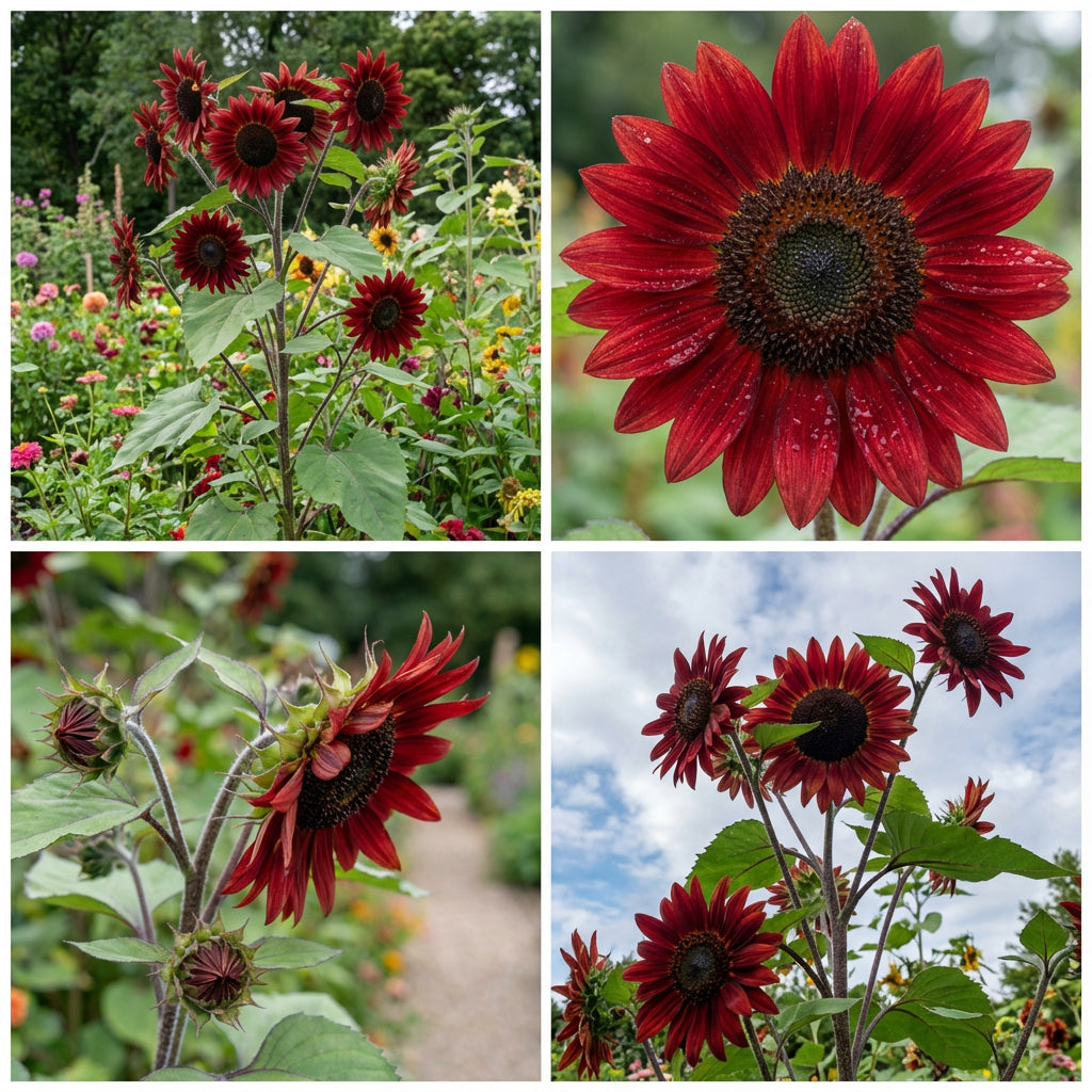 Red Sunflower Seeds for Planting - Moulin Flower Variety