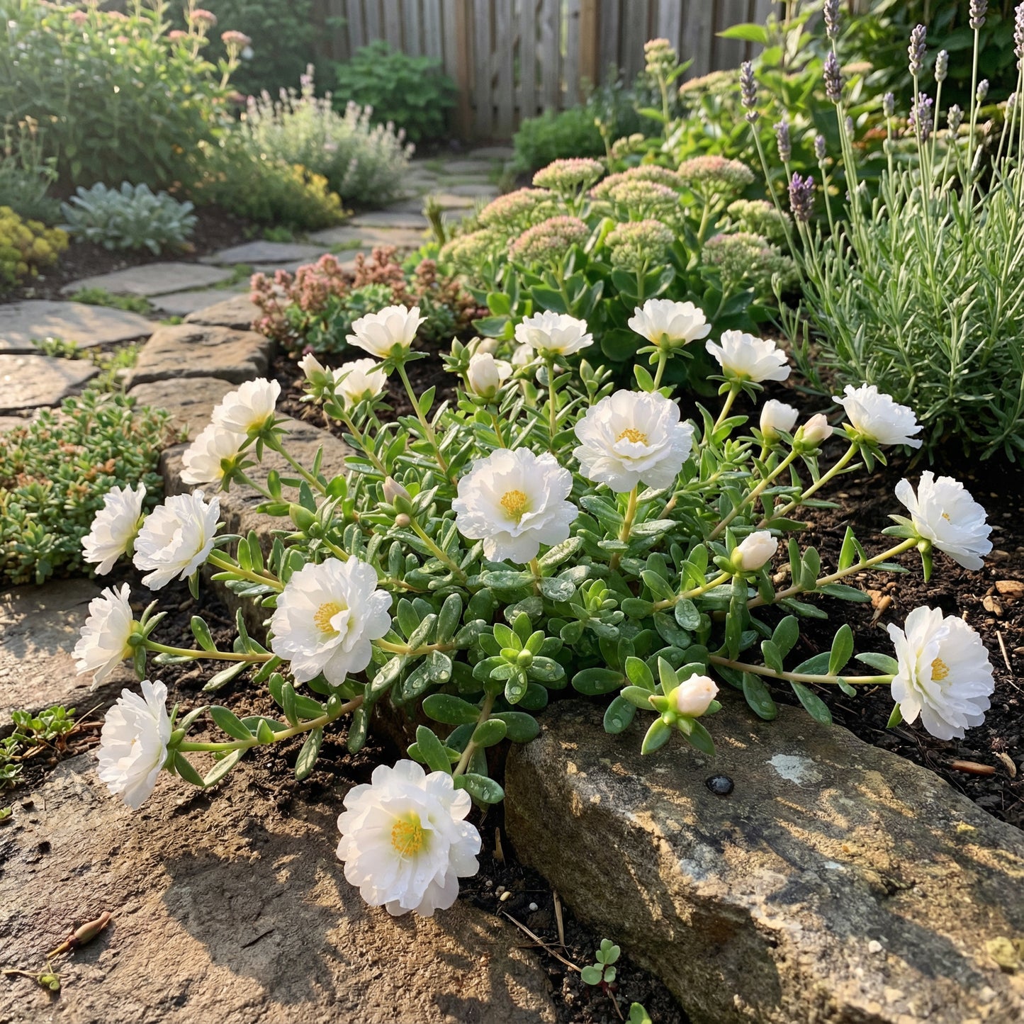 White Portulaca Grandiflora Seeds for Planting Beautiful Annual Flowers