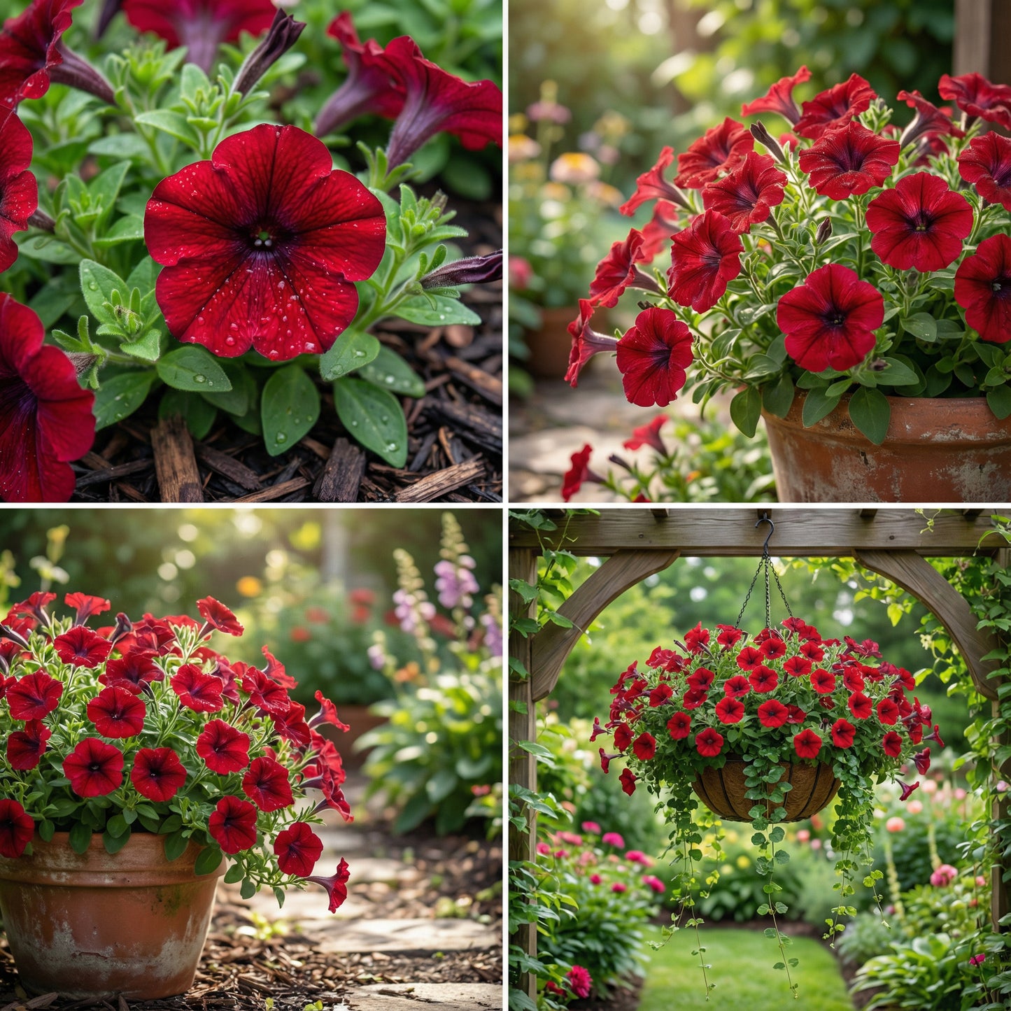 Red Petunia Petals Flower Planting Seeds for Lush and Colorful Gardens