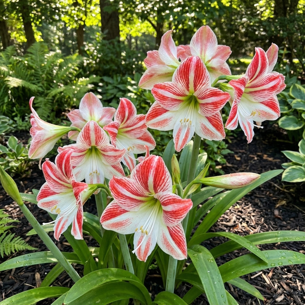 Red White Echte Amaryllis Zwiebeln Flower