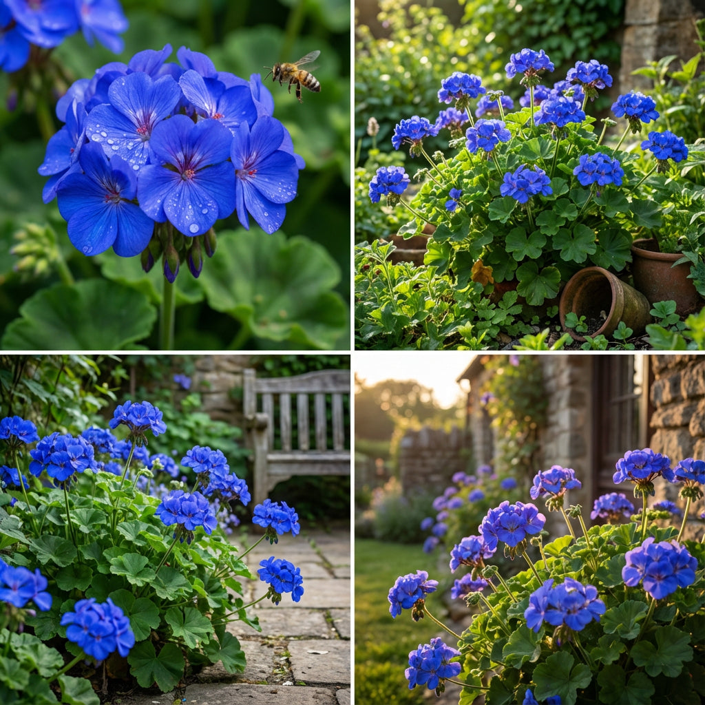 Lebendige blaue Pelargonium-Blumensamen für auffällige Pflanzendisplays