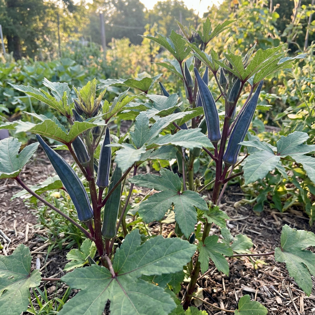 Okra Blue Seeds for Easy Planting
