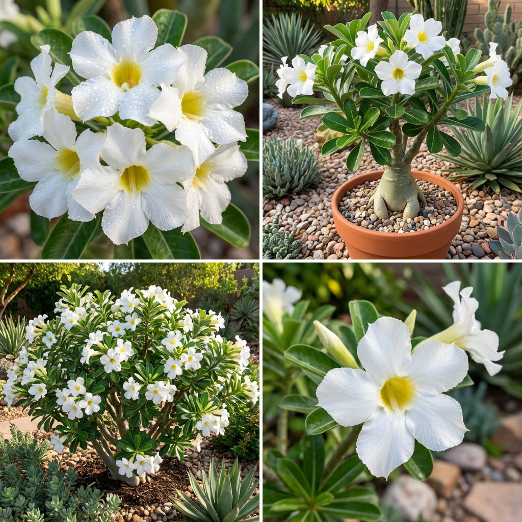 White Adenium Obesum Seeds - Planting Made Easy