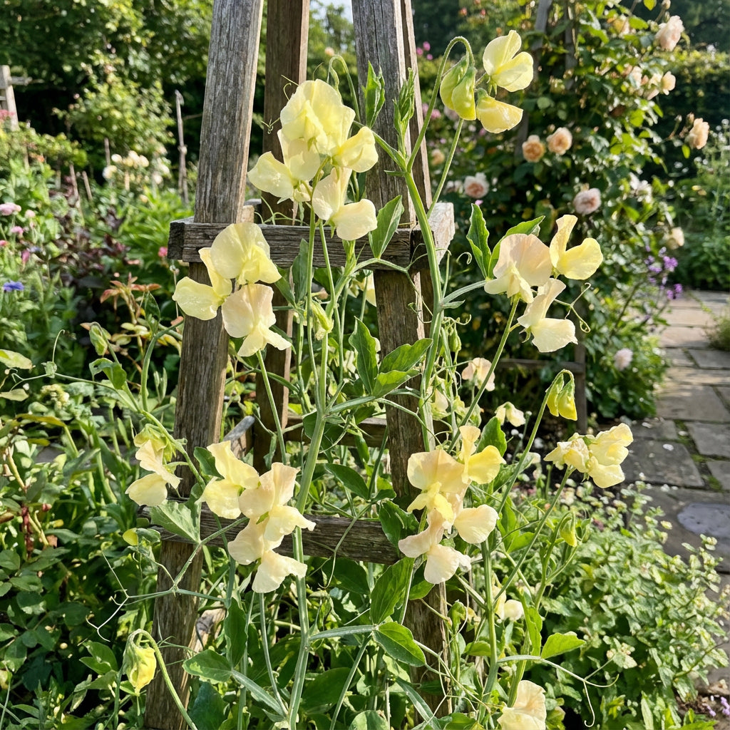 Semillas de guisante dulce para plantar, flor de color amarillo claro