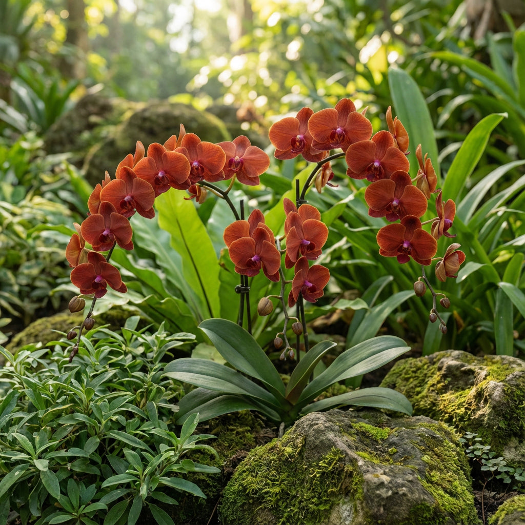 Semillas de orquídea Phalaenopsis naranja oscuro para plantar