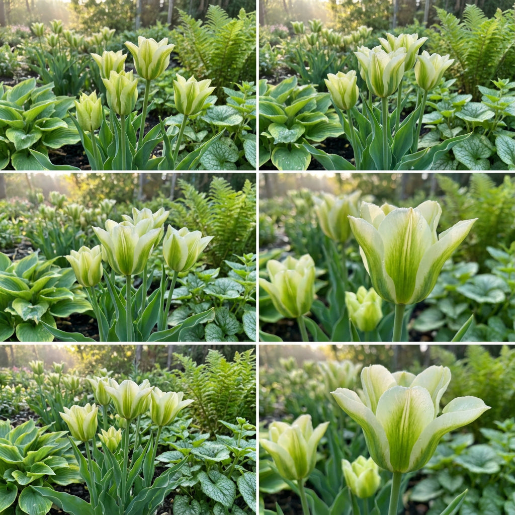 Graines de tulipe verte et blanche pour une plantation printanière éclatante